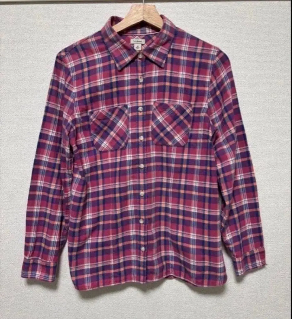 L.L.Bean エルエルビーン チェック柄 長袖シャツ M ネルシャツ