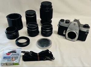 ASAHI PENTAX SPOTMATIC F フィルム一眼レフカメラ PENTAXオールドレンズTAKUMAR 35mmF3.5 55mmF1.8 105mmF2.8 Tokina SD 70-210mm f/4-5.6