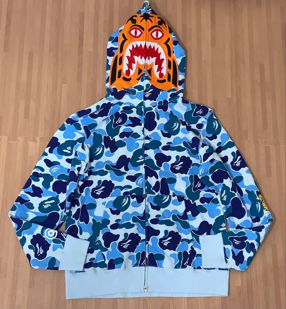 激レア APE abc Blue タイガーパーカー L パーカー kaws