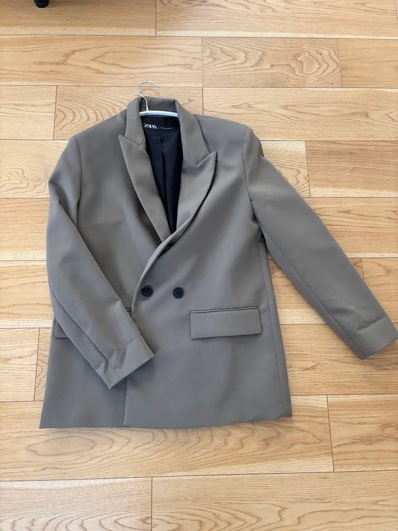 ZARA ダブルブレスト テーラードジャケット グレー
