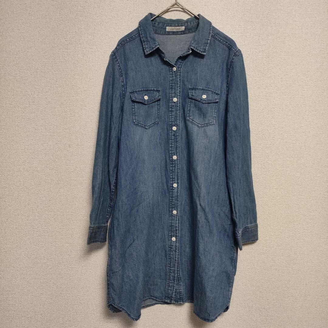 デニムシャツワンピース 長袖