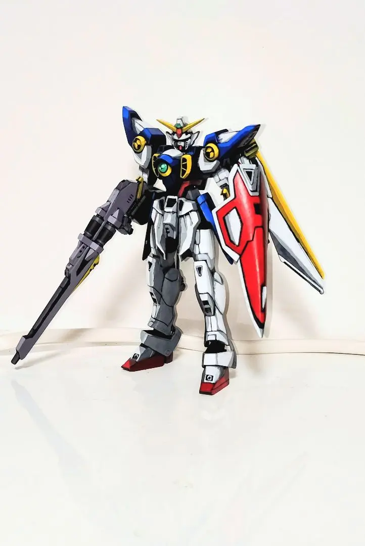 EGウイングガンダム イラスト塗装　アニメ塗り　リペイント