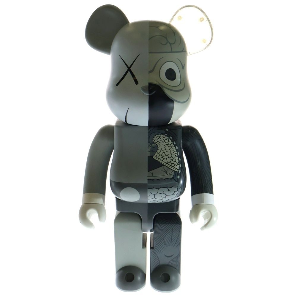 MEDICOM TOY (メディコムトイ) BE@RBRICK Original Fake ×KAWS Companion Dissected Grey 1000% カウズ ベアブリック フィギュア 人体模型 グレー