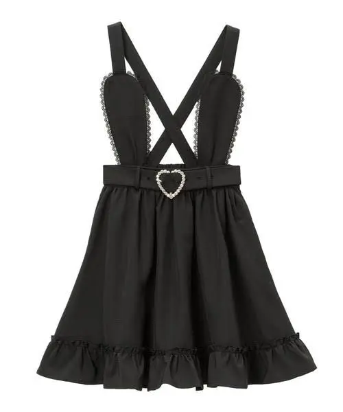 夢展望 DEARMYLOVE うさ耳サスペンダースカート 黒