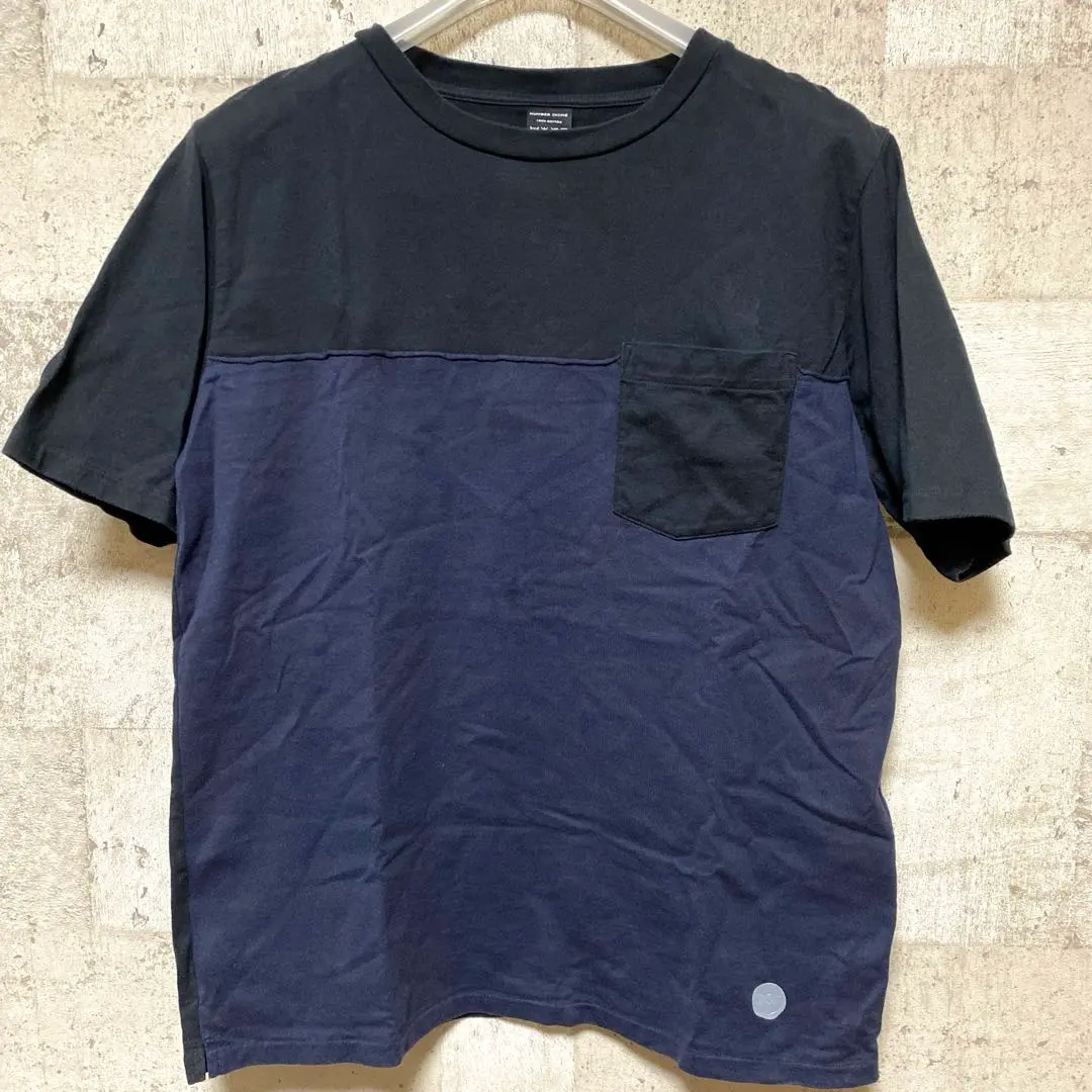 NUMBER(N)INE ナンバーナイン バイカラーTシャツ ブラック×ネイビー