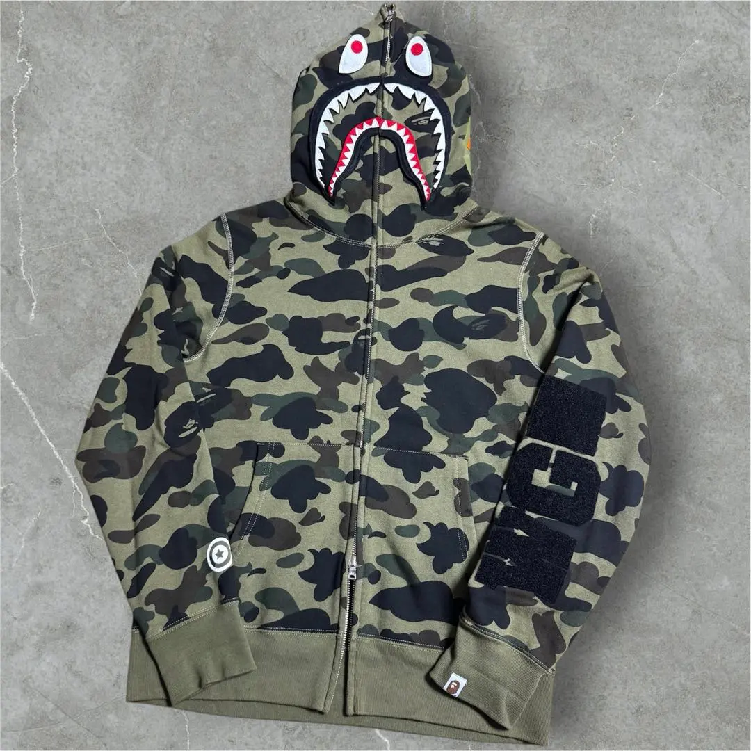 【A BATHING APE】 希少 1st camo シャークパーカー 迷彩