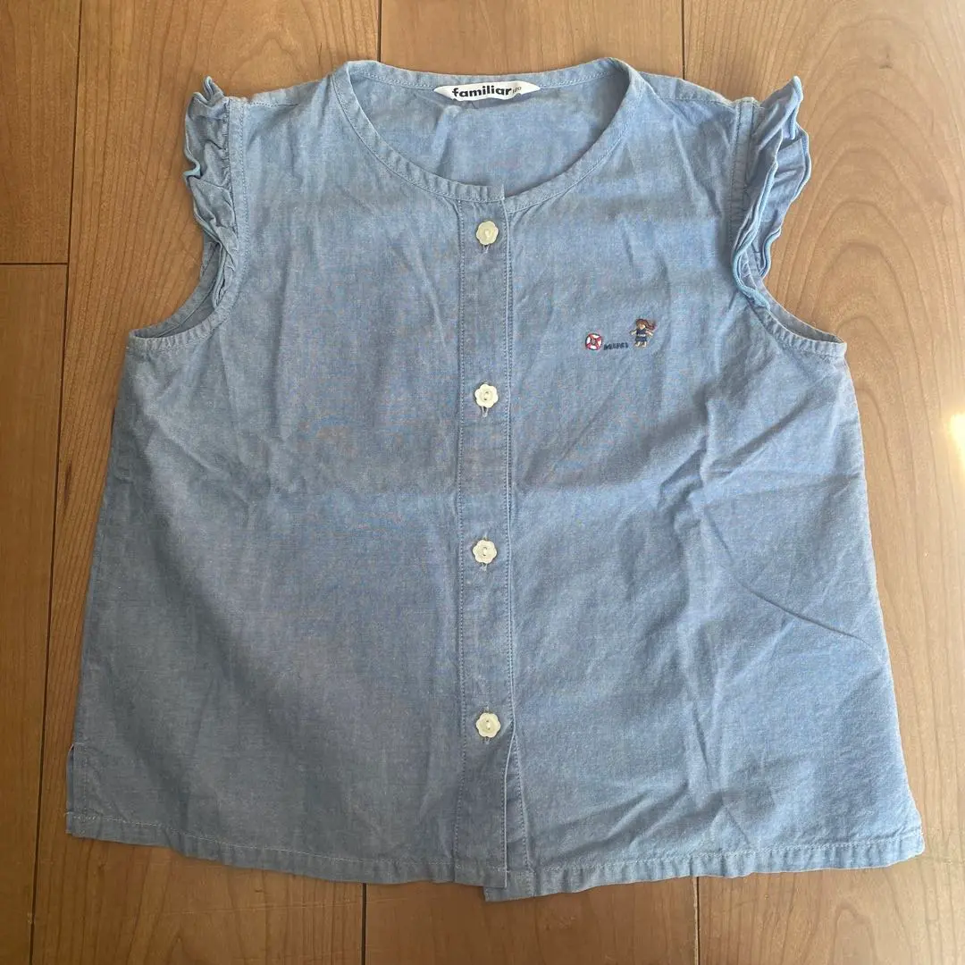 ファミリア　familiar ノースリーブ トップス 青　120