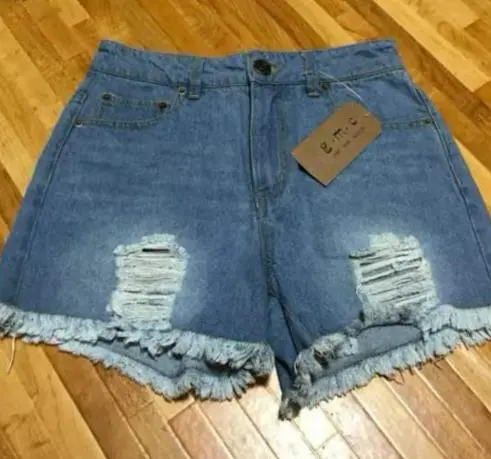 デニムショートパンツ ダメージ加工 タグ付き