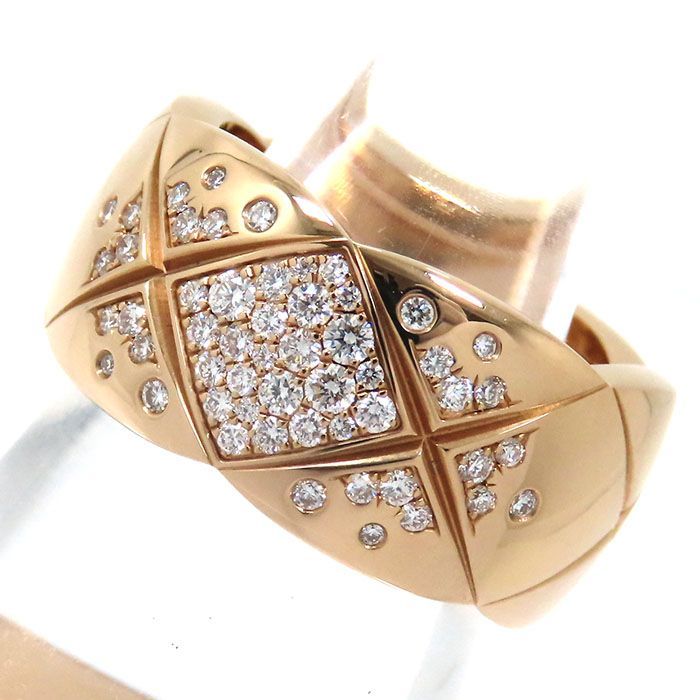 CHANEL シャネル ココ クラッシュ コレクション ダイヤ リング ラージ モデル J11100 K18BG 750 ベージュゴールド ダイヤモンド 57 指輪 アクセサリー レディース 送料無料 240101749354