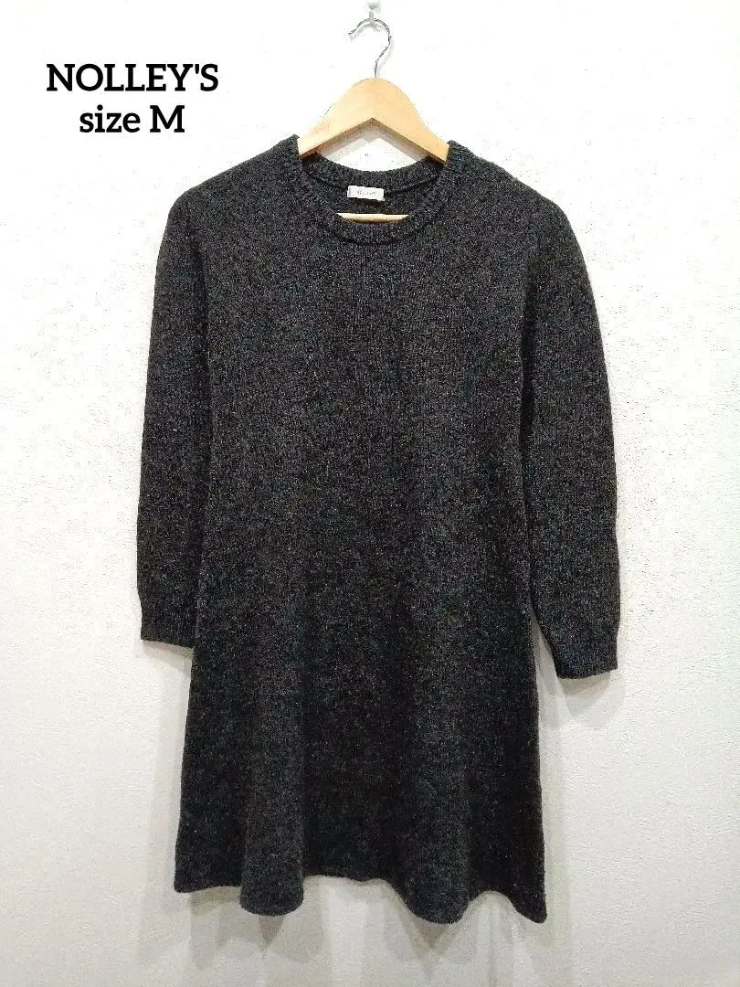 NOLLEY'S ダークグレー ニット長袖 チュニック丈　38 Msize