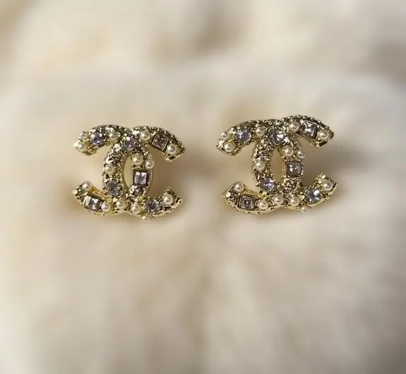 美品 CHANEL ココマーク　ラインストーン　イヤリング