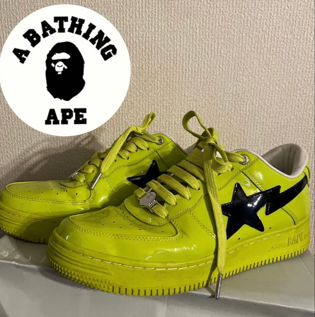 BAPESTA patent yellow スニーカー　28cm