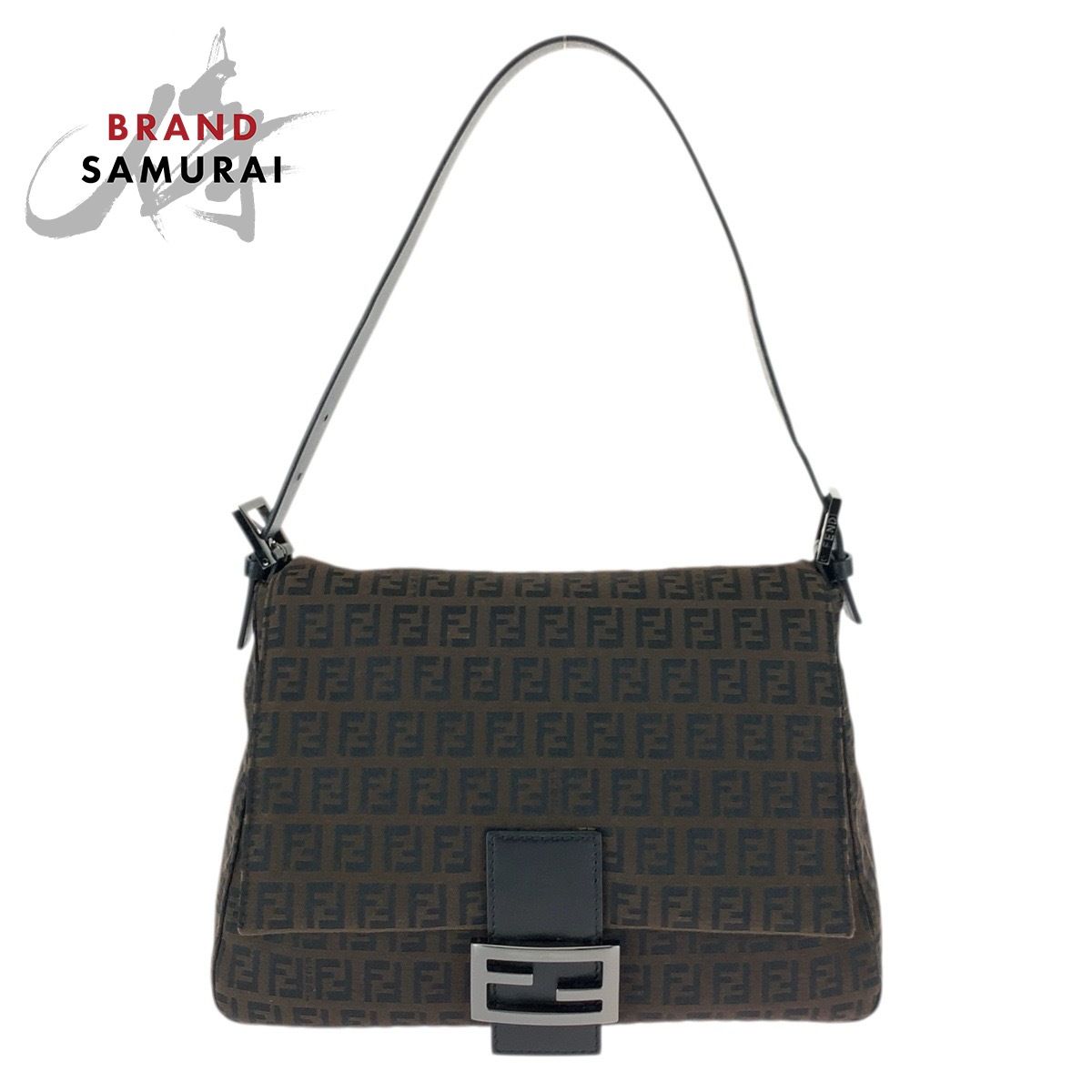 美品 FENDI フェンディ ヴィンテージ マンマバケット ズッキーノ ダークブラウン 8BR001  ショルダーバッグ ハンドバッグ 601546【中古】