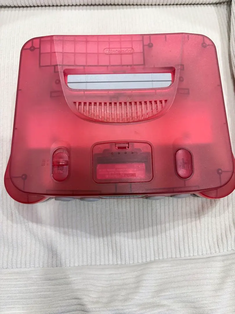 NINTENDO64 クリアレッド メモリー拡張パック付 コントローラー2個