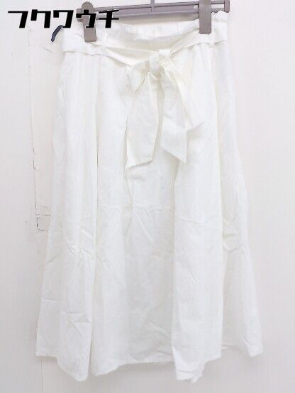 ◇ ◎ KUMIKYOKU 組曲 バックジップ 膝下丈 プリーツ スカート サイズ1 ホワイト レディース  【中古】 【1112040000601】