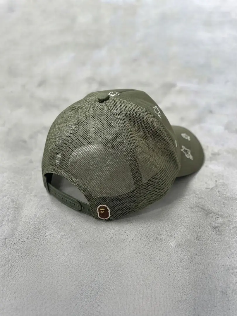 A BATHING APE メッシュキャップ ベイプスタ 星 カーキ Y2K