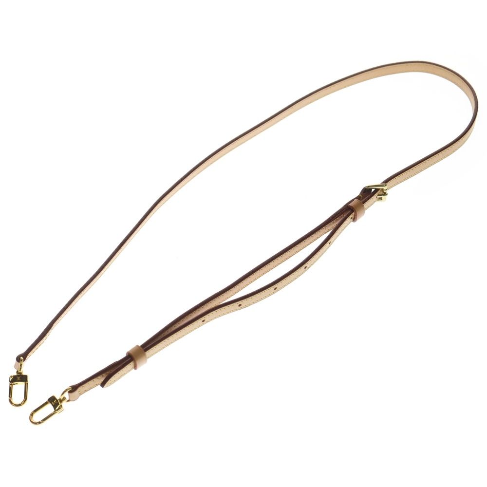 LOUIS VUITTON (ルイヴィトン) ショルダーストラップ ベージュ レザー ゴールド金具