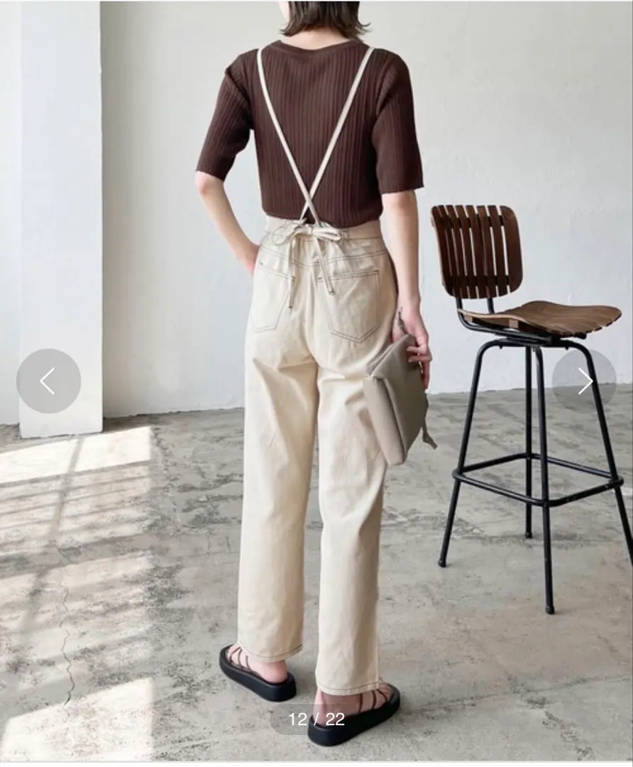 Lian オフホワイトデニムサロペット