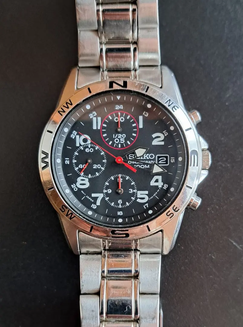 SEIKO セイコー「7T92-0DX0」ミリタリークロノグラフ 防水100M