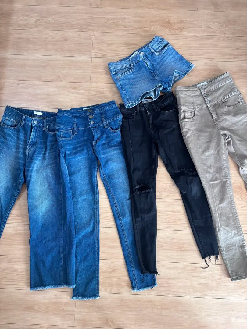 デニム・ジーンズセット（青・黒・ベージュ）