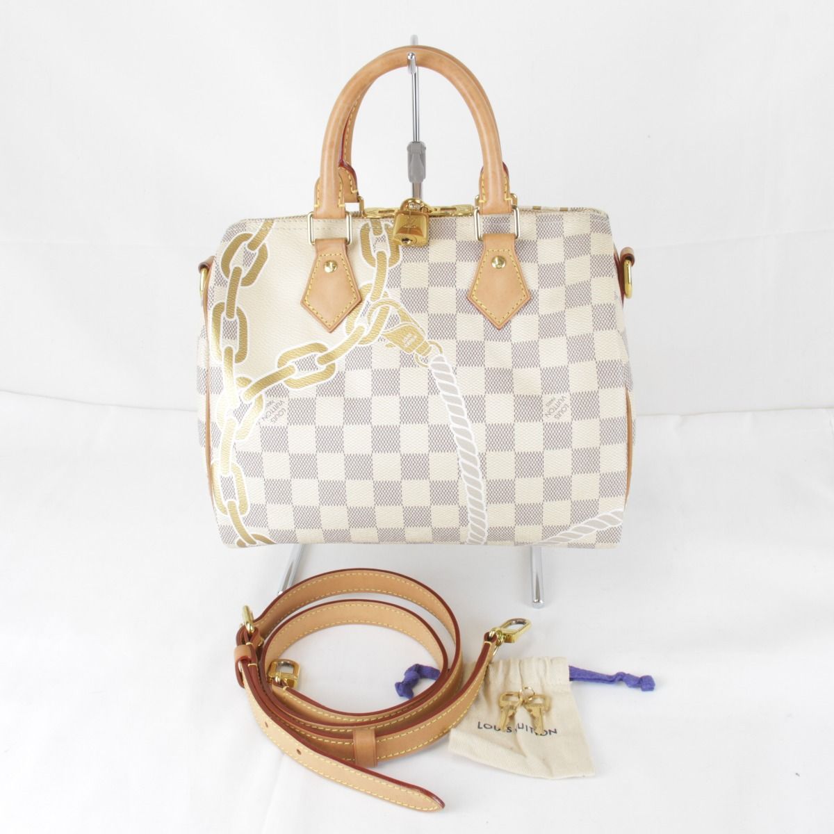 良品『USED』LOUIS VUITTON【ルイ・ヴィトン】 N40473/RFID ノーティカル スピーディ25 パンドリエール ボストンバッグ ダミエアズール