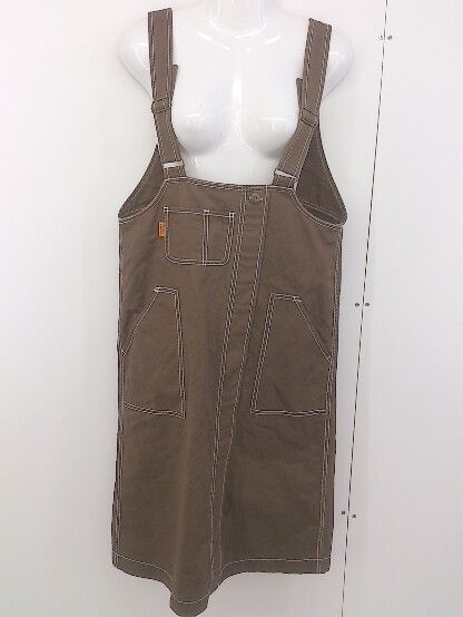 ◇ 179/WG NICOLE CLUB ステッチ バックスリット 膝下丈 サロペット ワンピース サイズ38 ブラウン レディース  【中古】 【1204050006190】