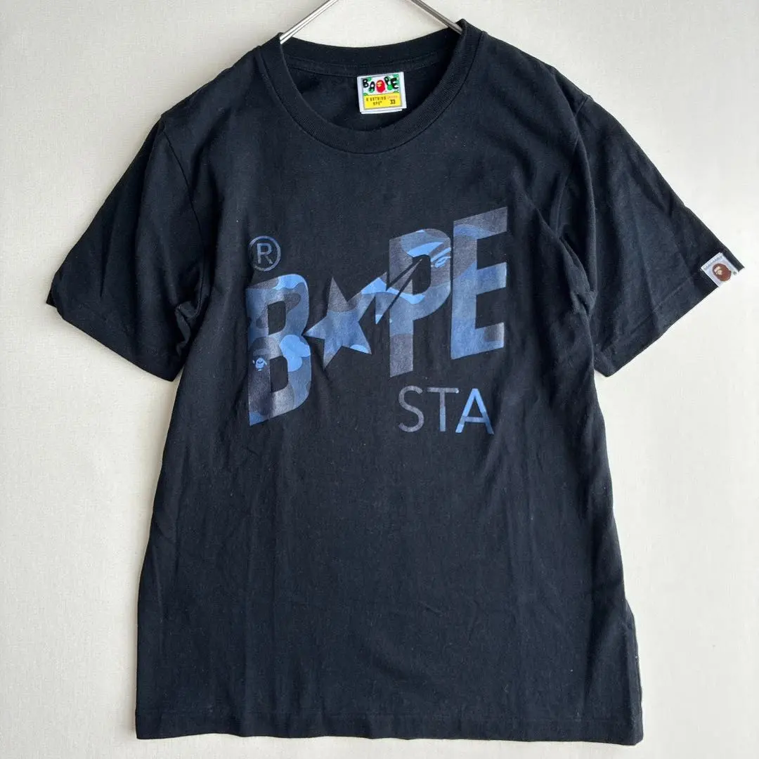 A BATHING APE BAPESTA Tシャツ ブラック カモフラ