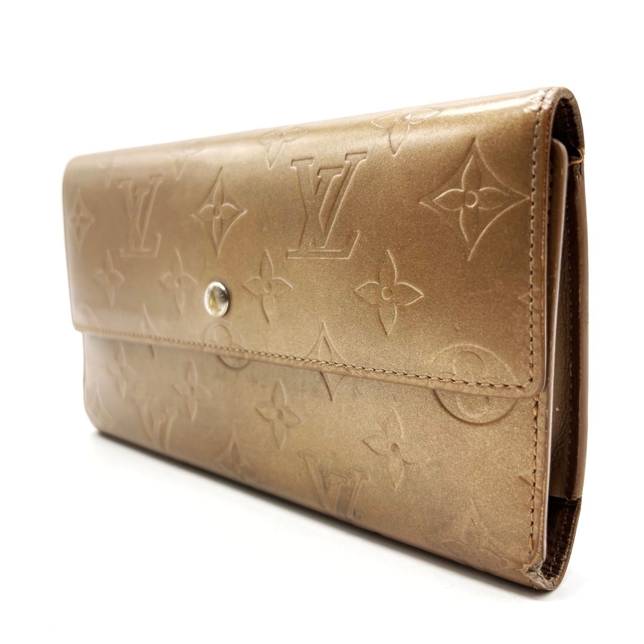 【良品】LOUIS VUITTON ルイヴィトン ロングウォレット 長財布 ヴェルニ ポルトフォイユ サラ ベージュ 肌色 エナメル ユニセックス 男女兼用 メンズ レディース