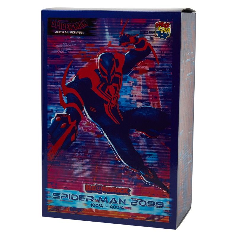 メディコムトイ BE@RBRICK ベアブリック スパイダーマン SPIDER-MAN 2099 100%&400% フィギュア コレクション ブルー レッド ABS樹脂 レディース MEDICOM TOY【1-0253801】