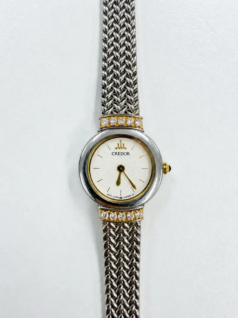 極美品 箱付 稼働 SEIKO クレドール 18KT ダイヤ10石 腕時計