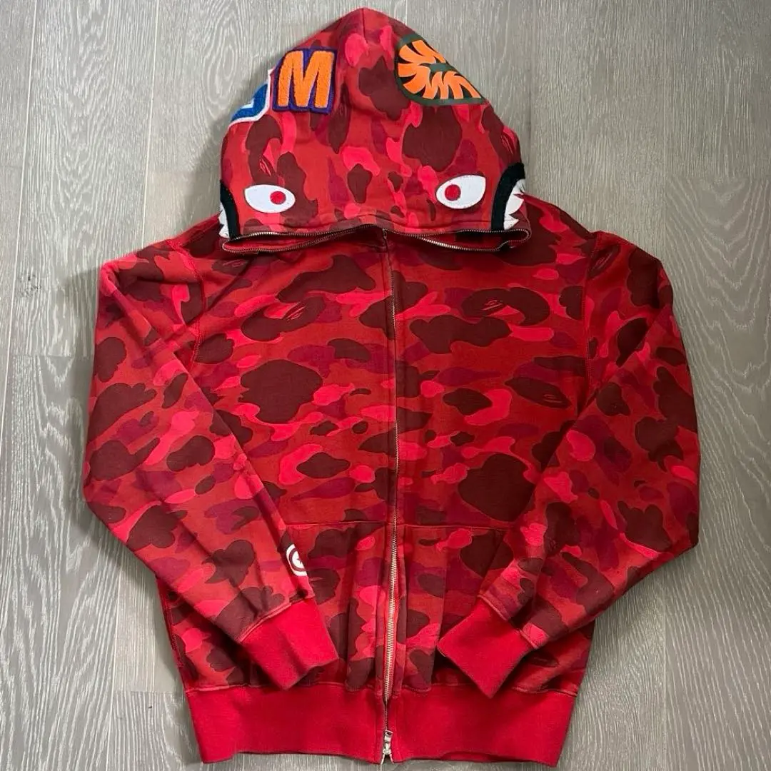 希少【A BATHING APE 】Bape Camo Shark Zip Up