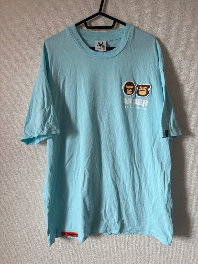 AAPER 水色　Tシャツ　サイズL エイプ　ベイプスタ 半袖
