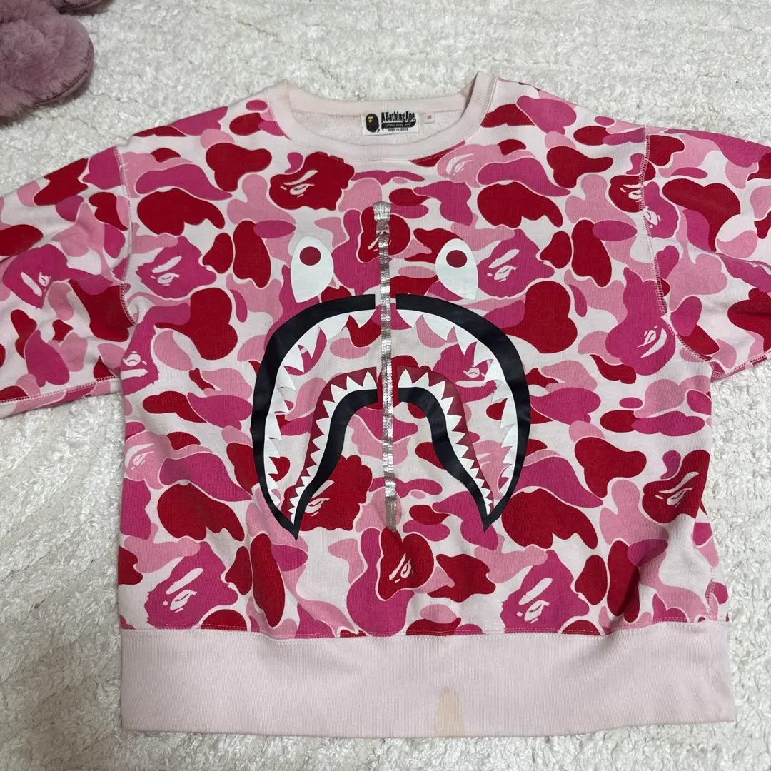 A BATHING APE Shark スウェット ピンク カモ
