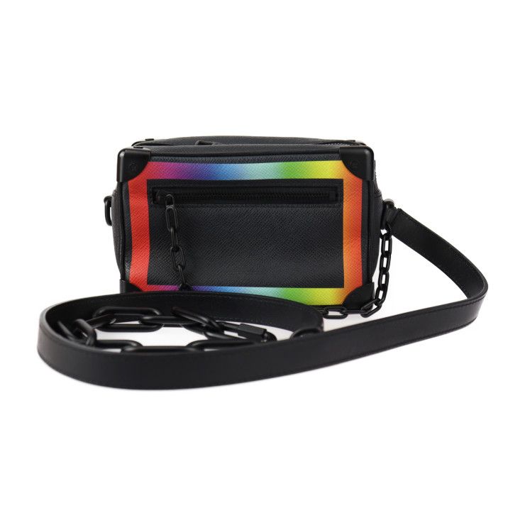 LOUIS VUITTON ルイ ヴィトン ミニ ソフトトランク ショルダーバッグ M30351 タイガ レザー  ブラック レインボー  タイガ ポシェット ビトン
