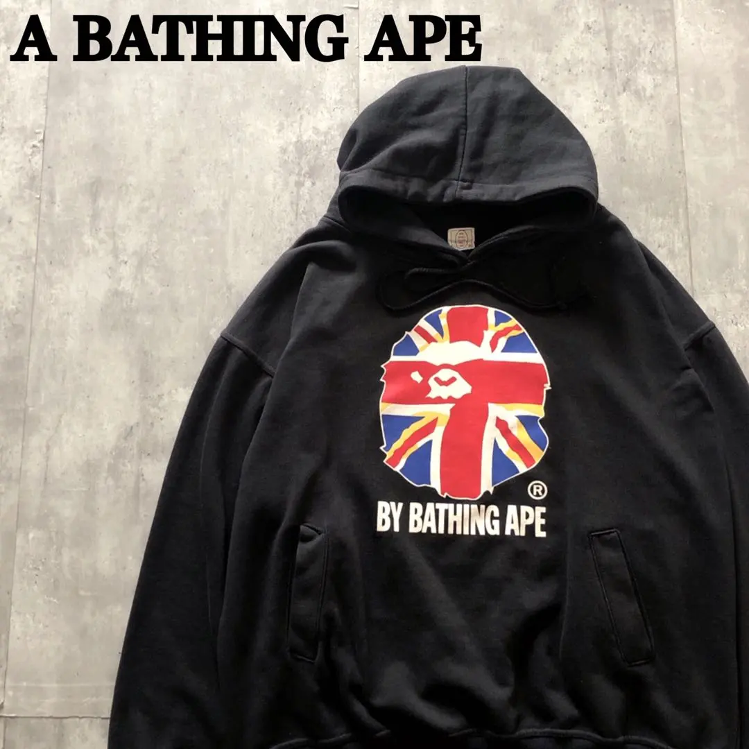 【90s当時物】アベイシングエイプ ビッグロゴ 着用感L プルオーバー パーカー