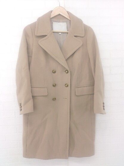 ◇ Kaon カオン バックフリル ダブル コート サイズS ブラウン レディース E  【中古】 【1305220004074】