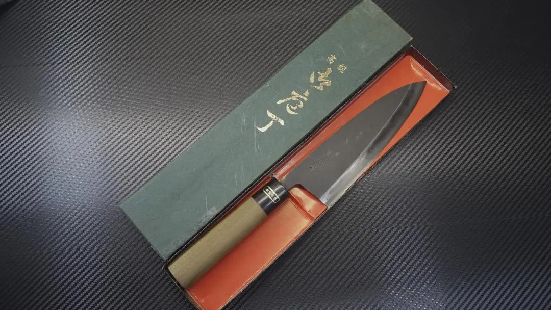 堺竜神作 出刃包丁 大型 和包丁 全長33cm 箱付き 美品