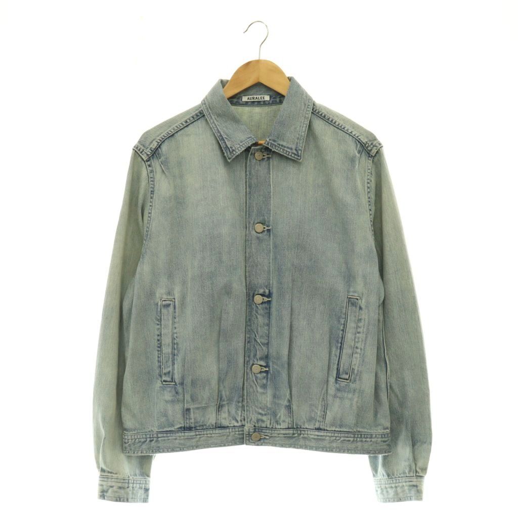 オーラリー AURALEE A26SB01DE FADED SELVEDGE LIGHT DENIM BLOUSONブルゾン ジャケット デニム 4 ライトブルー /HK ■OS ■SH