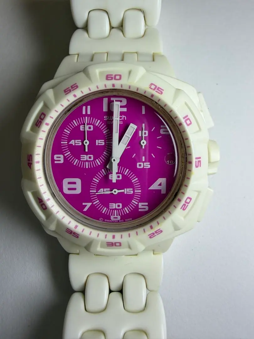 ビンテージ Swatch クロノグラフ 「Pink Purity」 稼働確認済み