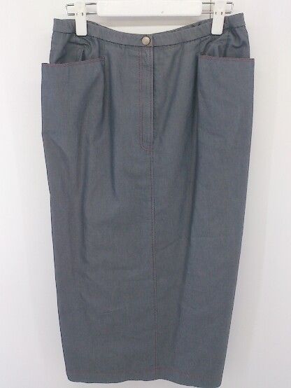 ◇ Leilian レリアン 大きいサイズ バックスリット 膝下丈 タイト スカート サイズ13+ グレー系 レディース  【中古】 【1203310008752】