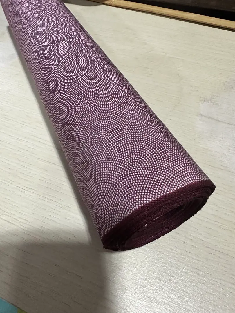 丹後ちりめん　紫色の小紋生地 反物　12ｍ