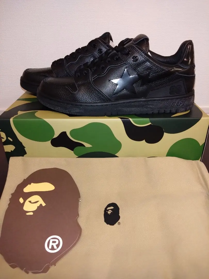 ■新品未使用■BAPE BAPE SK8 STA ベイプスタ ブラック レザー
