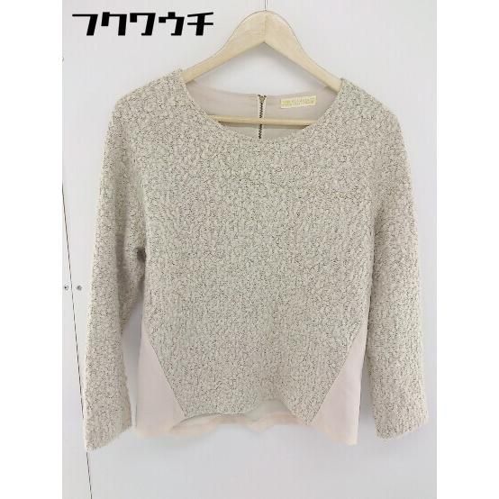◇ BEAMS HEART ビームス ハート バックジップ 切り替え 長袖 ブラウス カットソー ベージュ レディース 【中古】 【1105280012886】