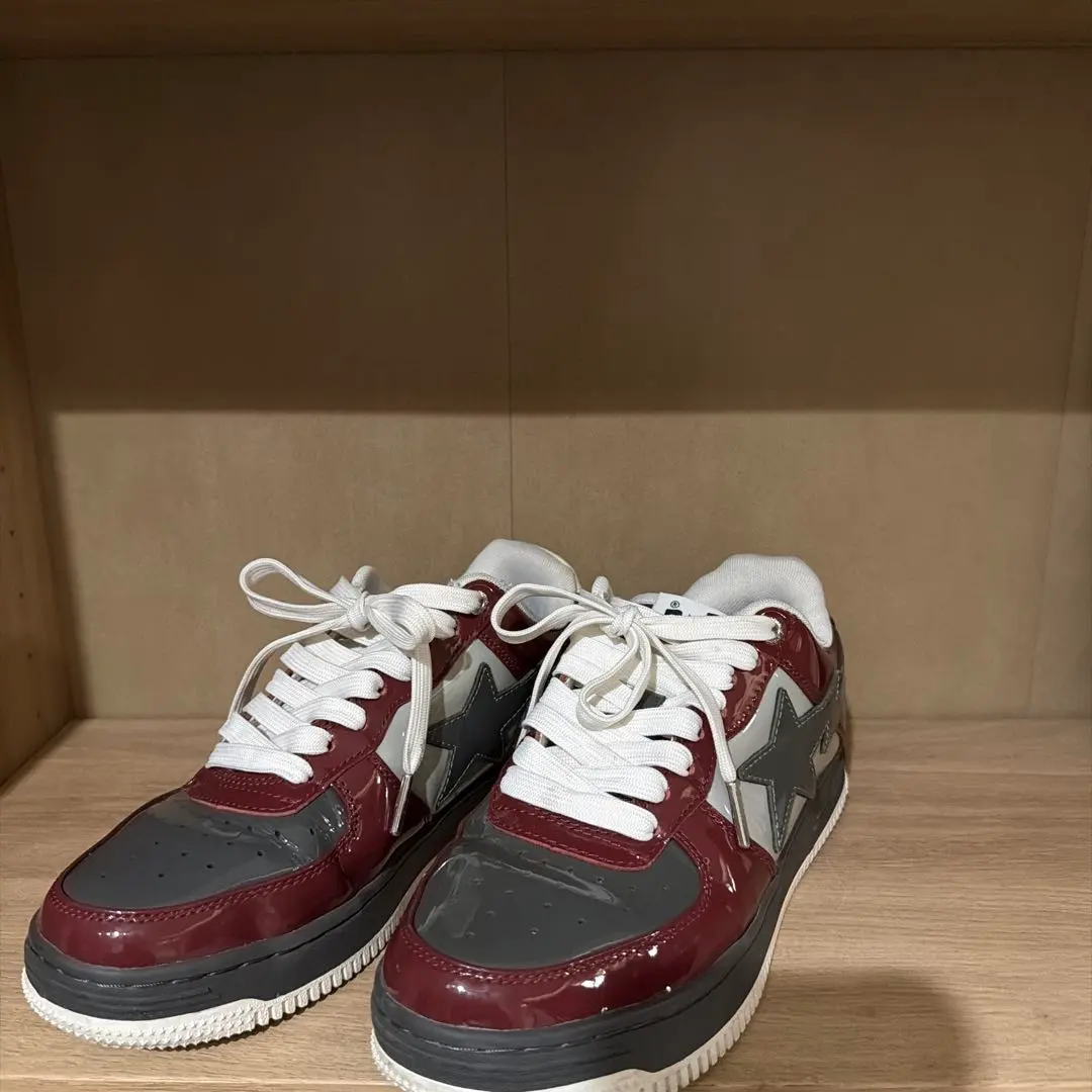 BAPE BAPESTA エナメル スニーカー