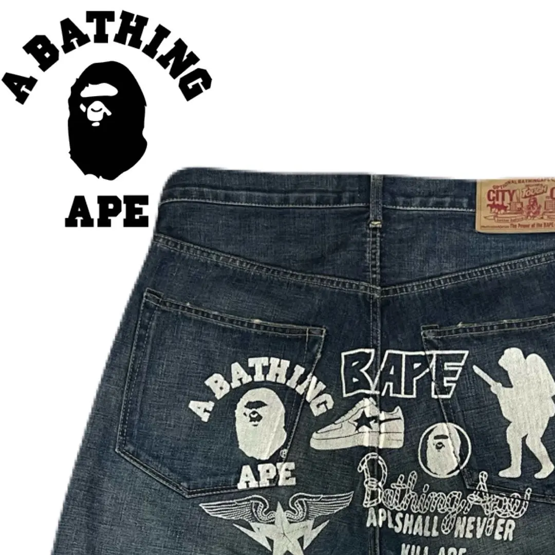 BAPE APE ベイプ　エイプ　デニム　y2k 00s bapesta レア