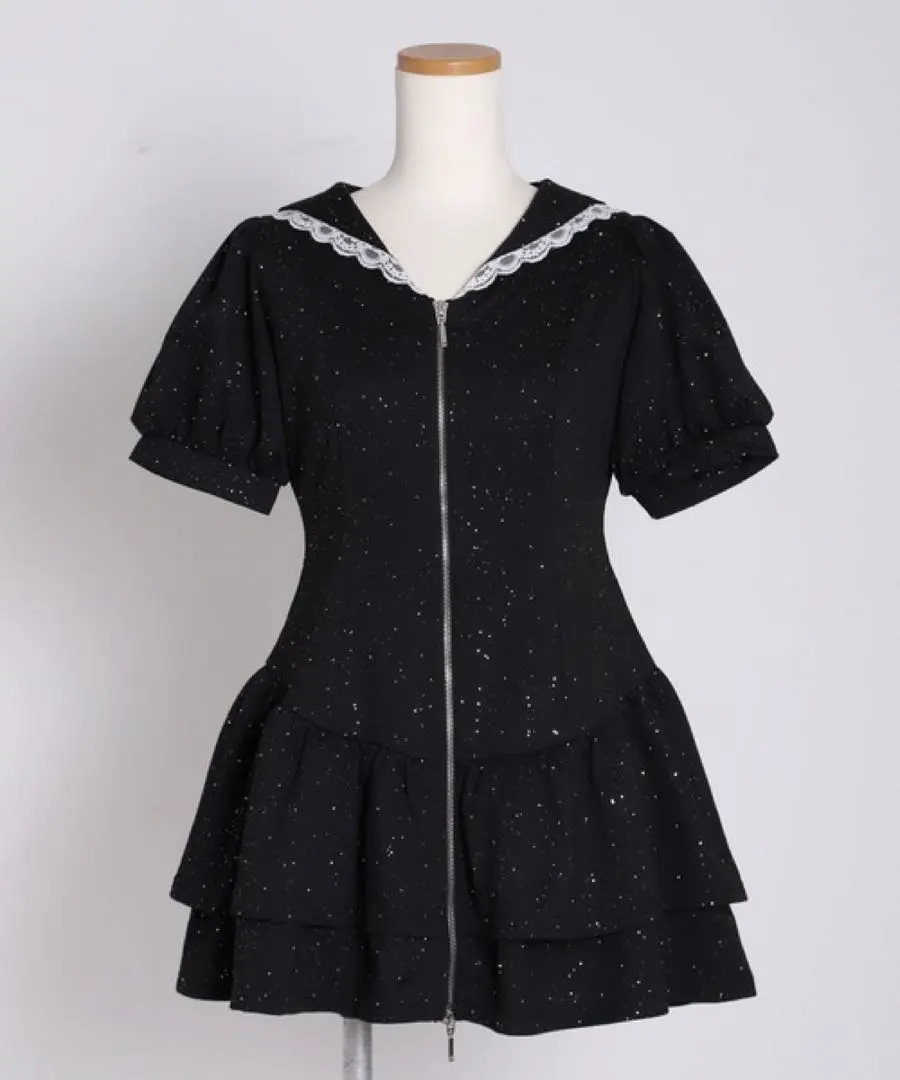 Dear my love roseフロントジップセーラーミニワンピース M-L
