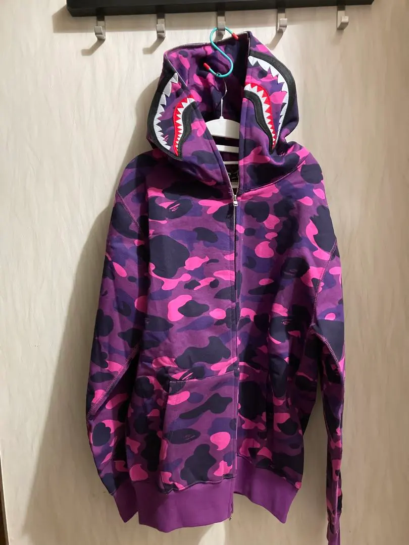 A Bathing Ape シャークパーカー パープル　Mサイズ