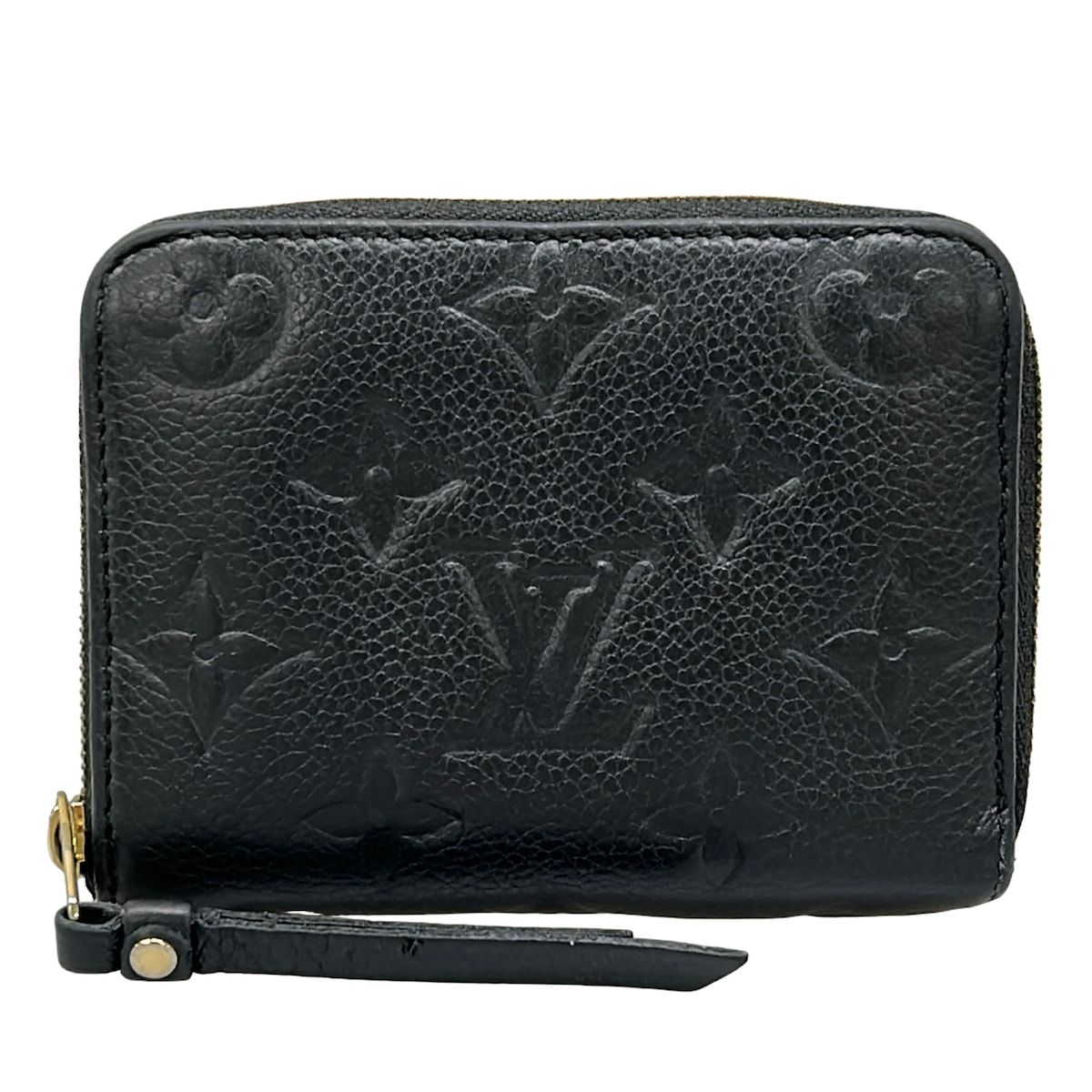 LOUIS VUITTON(ルイヴィトン) コインケース モノグラム・アンプラント ジッピーコインパース M60574 ノワール ラウンドファスナー レザー