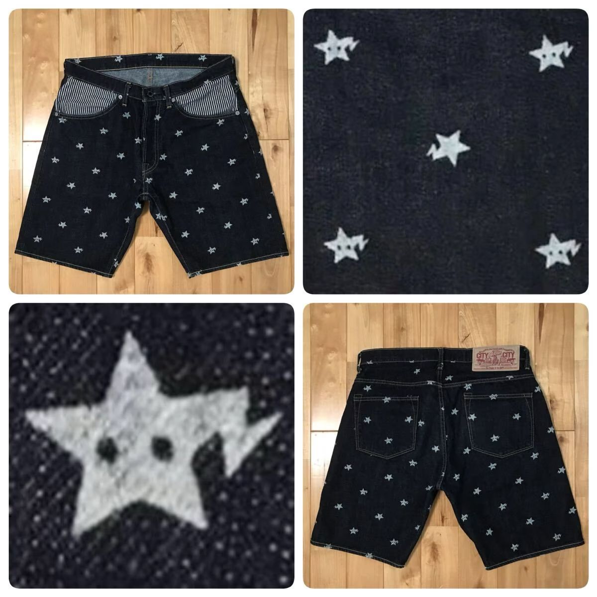 BAPE STA デニム ハーフパンツ Sサイズ a bathing ape star BAPESTA Denim Shorts エイプ ベイプ アベイシングエイプ NIGO yee45