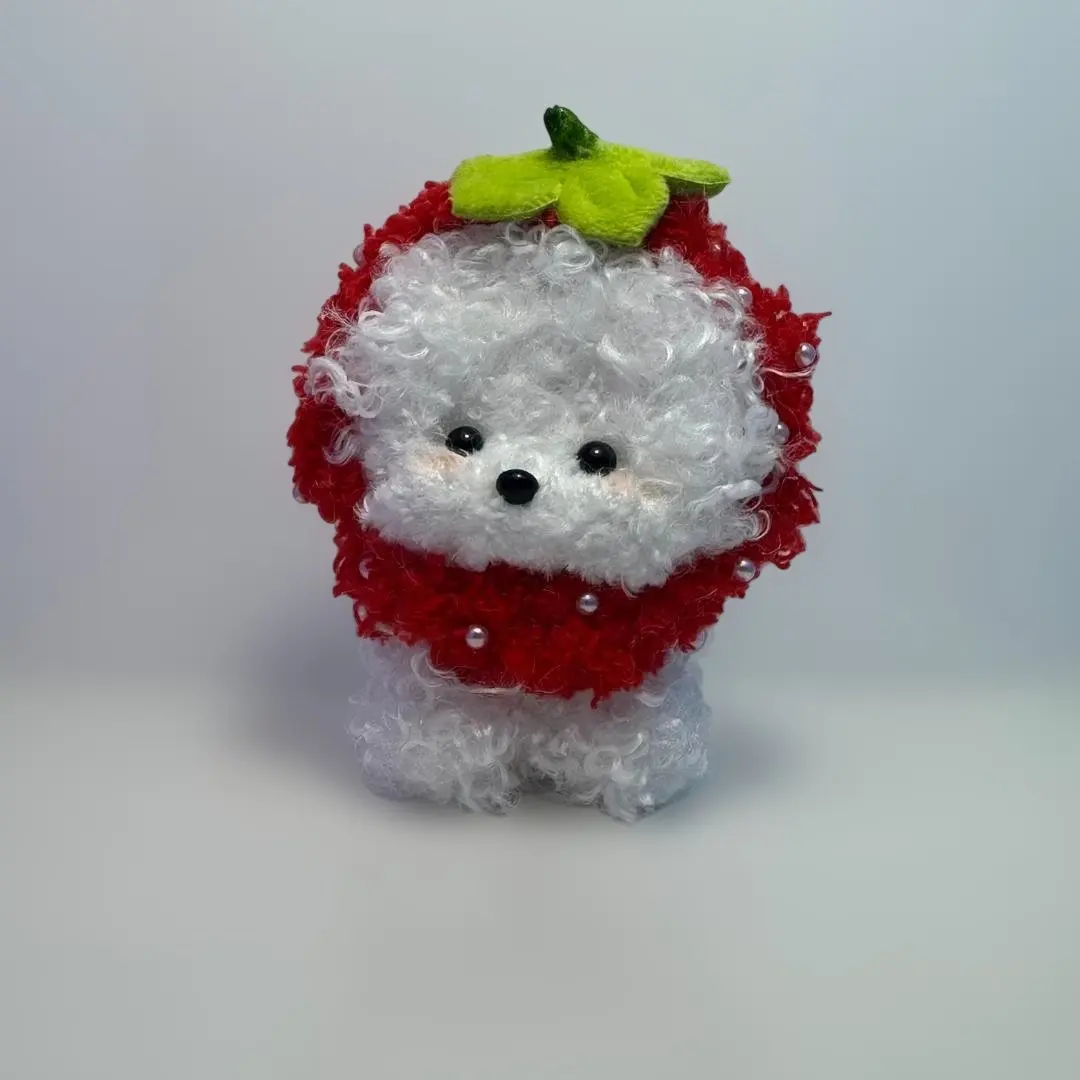 【限定1個】推し活 ぬいぐるみ 手作り 犬 ストロベリー ぬい撮り 赤 韓国風